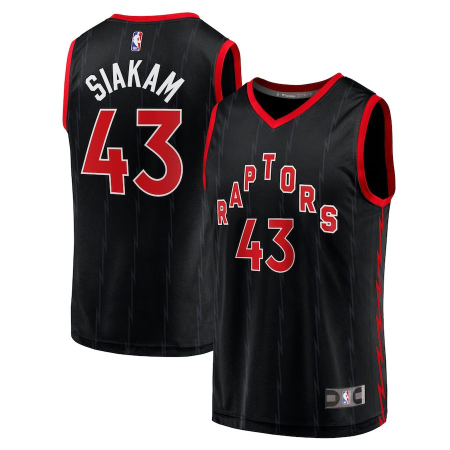 Men Toronto Raptors 43 Pascal Siakam Fanatics Branded Black Fast Break Replica NBA Jersey